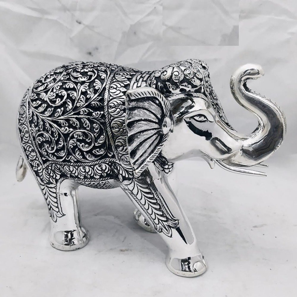 925 pure silver designer elephant in deep carvings po-174-20