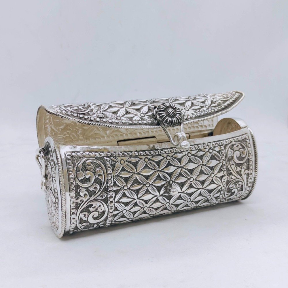 Silver designer clutch sale