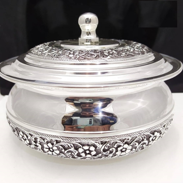 925 Pure Silver Stylish Serving Bowl with Pure Sil... by 