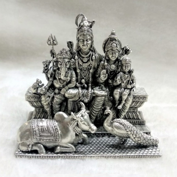 Pure silver shivparivar with kartikey idol in high... by 