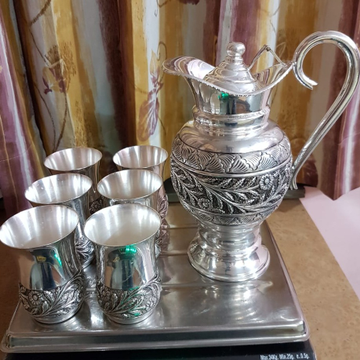 92.5% Pure Silver Stylish Jug And Glasses Set PO-2... by 