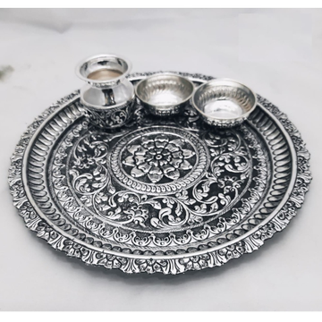 925 Pure Silver Antique Pooja Thali Set PO-263-25 by 