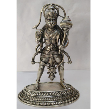 Pure Silver Hanuman Ji Idol In High Antique Finish... by 