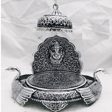 925 pure silver antique singhasan with duck legs p... by 
