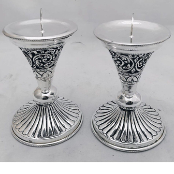 Pure Silver Candle Stand In Fine Antique Carvings... by 