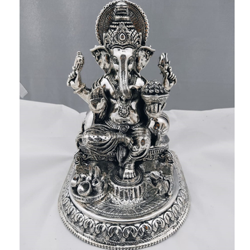 925 pure silver ganesha idol in antique finishing... by 