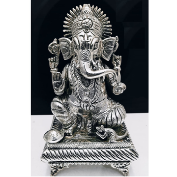 925 Pure Silver Ganesha Idol in Antique Finishing.... by 