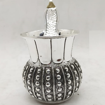 925 Pure Silver Ghee Dani with Spoon and Lid by 