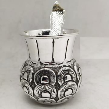925 Pure Silver Ghee Dani with Spoon and Lid . by 
