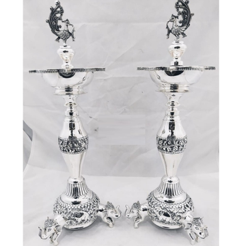 925 pure silver lamp (samayi) with elephant base p... by 