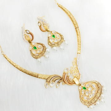 Pure silver kundan necklace set for women by 