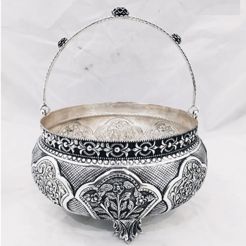 925 Pure Silver Designer Fruit & Flower Basket wit... by 