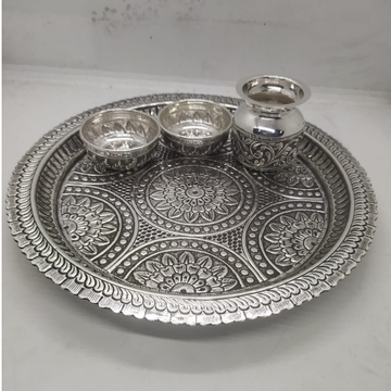 rangoli motif carving aarta set in real silver by... by 