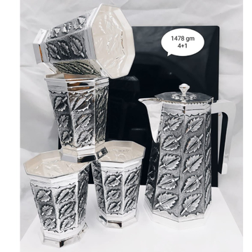 92.5 pure silver Leaf designer shape jug glasses s... by 