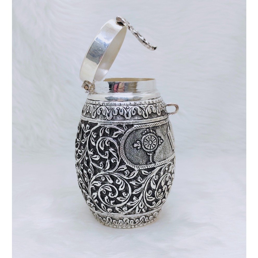 Real silver designer fancy shape antique money bank for kids by puran