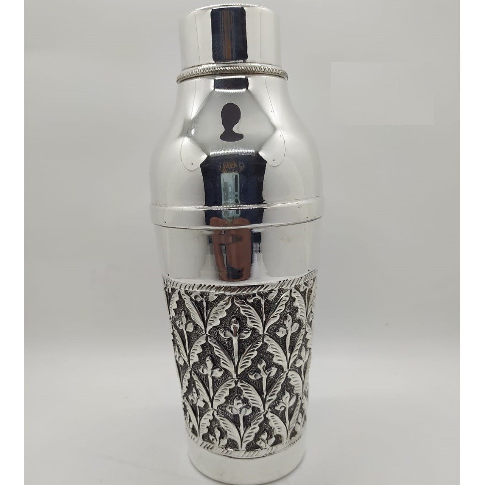 92.5 Pure Stylish Silver Bottle In Fine Antique Carvings PO-243-06