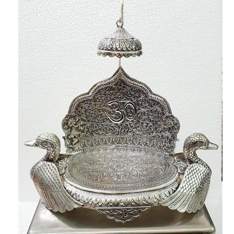 925 Pure Silver Antique Singhasan with Ducks PO-141-01