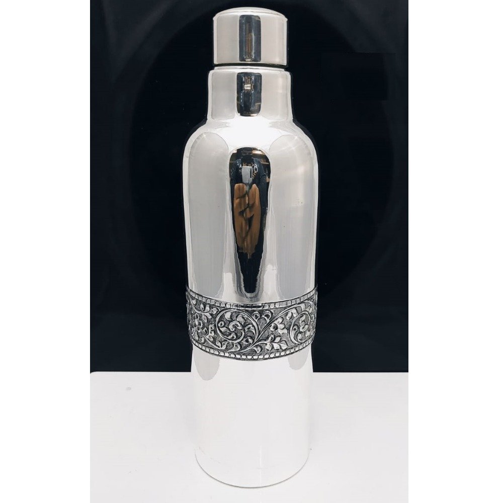 92.5 Pure Stylish Silver Bottle In Fine Antique Carvings PO-243-10
