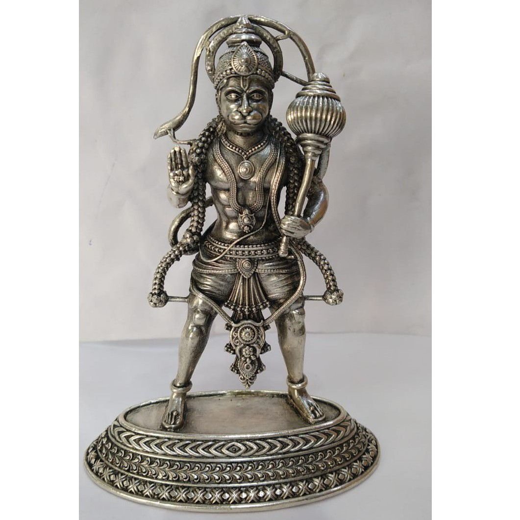 Pure Silver Hanuman Ji Idol In High Antique Finishing PO-174-45