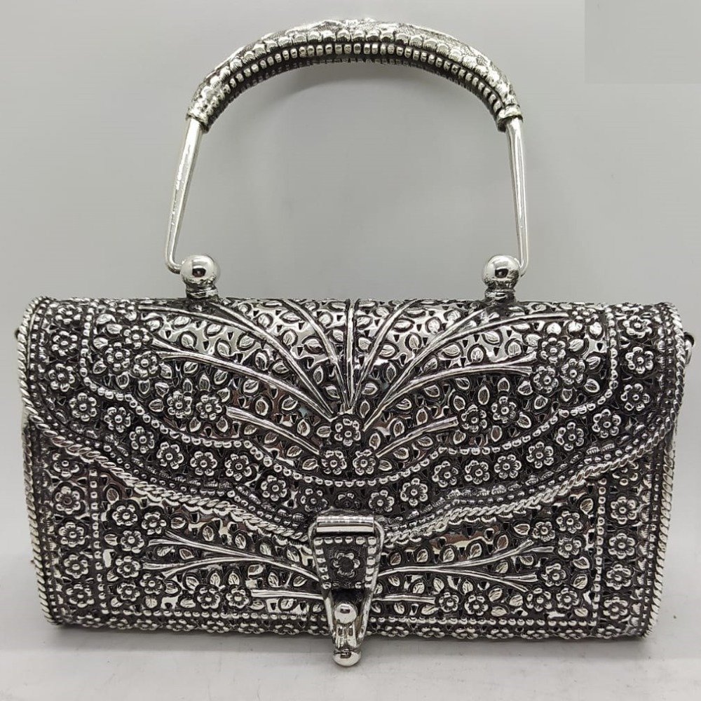 Stylish and 925 Pure Silver Clutch With Handle PO-164-24