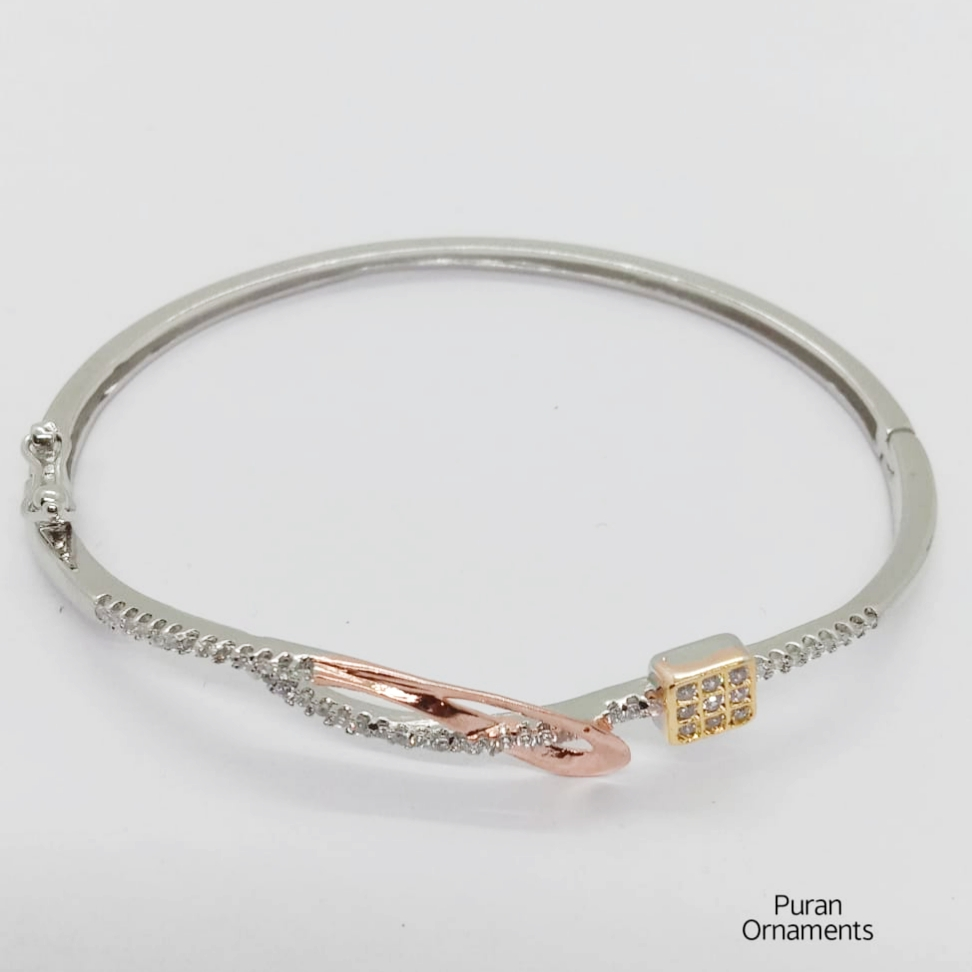 Sterling silver  ladies bracelet in yellow and rose stone platting