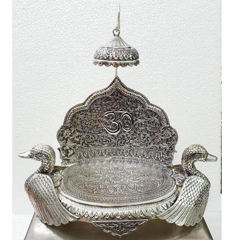 925 Pure Silver Antique Singhasan With Ducks Po-141-01