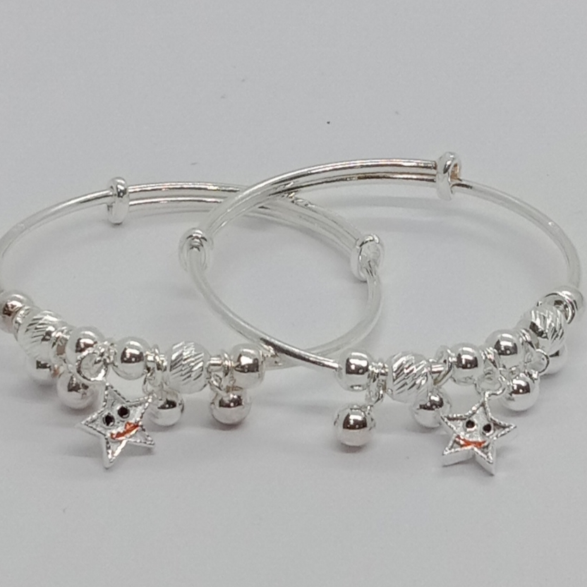 silver baby kada, soft edges, adjustable in size