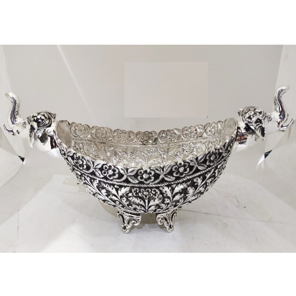 925 Pure Silver Designer Fruit & Flower Basket PO-162-29