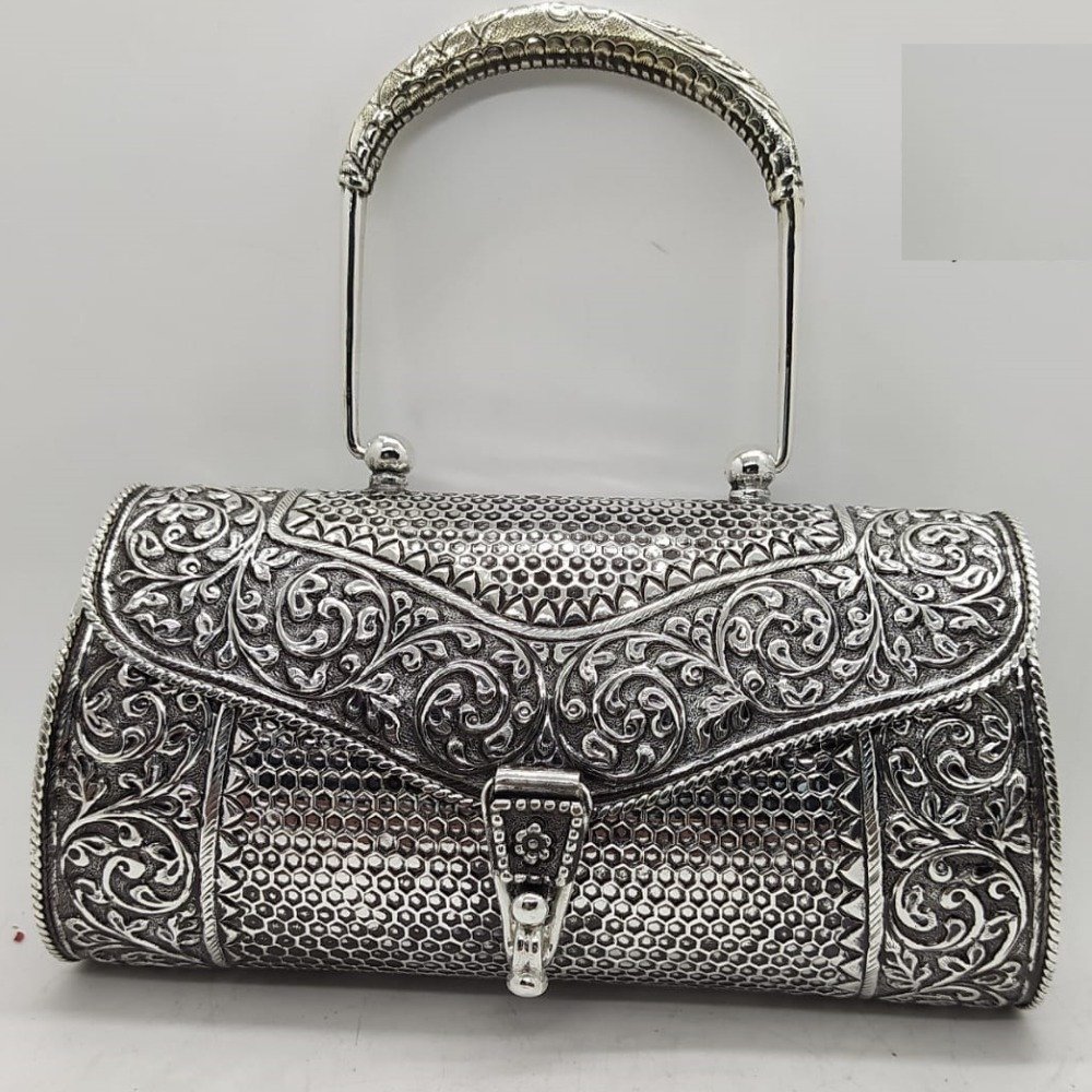 Stylish and 925 Pure Silver Clutch With Handle PO-164-25