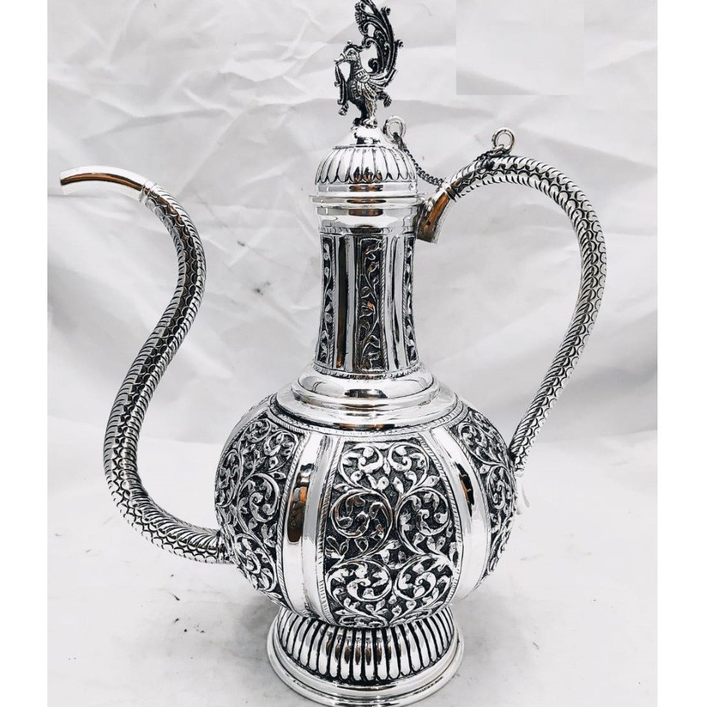 925 Pure Silver Stylish Nawabi Surahi In Fine Nakashii PO-247-21