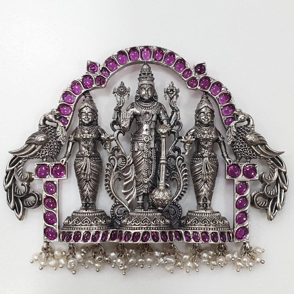 925 pure silver Stylish tirupati balaji Lakshmi Pendant po-216-08