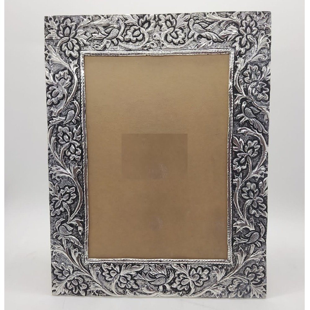 Pure Silver Photo Frame In Antique Nakashii work PO-171-28