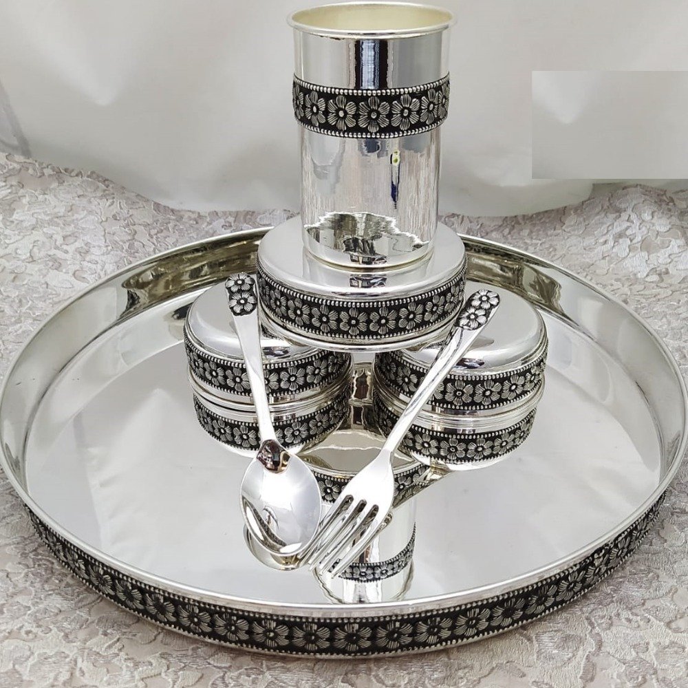 925 Pure Silver Dinner Set In Stylish Antique PO-153-13