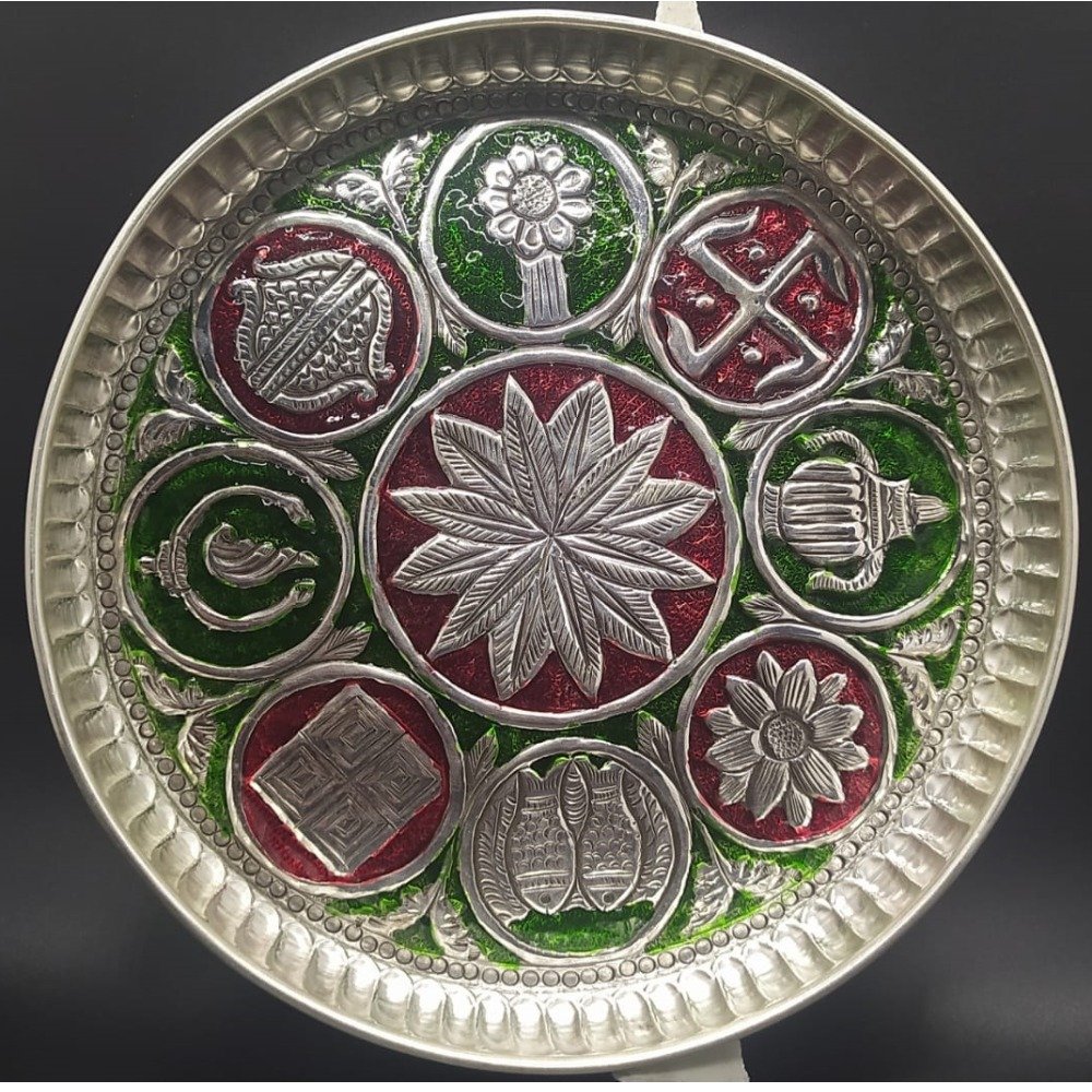 925 Pure Silver Antique Pooja Thali PO-263-28