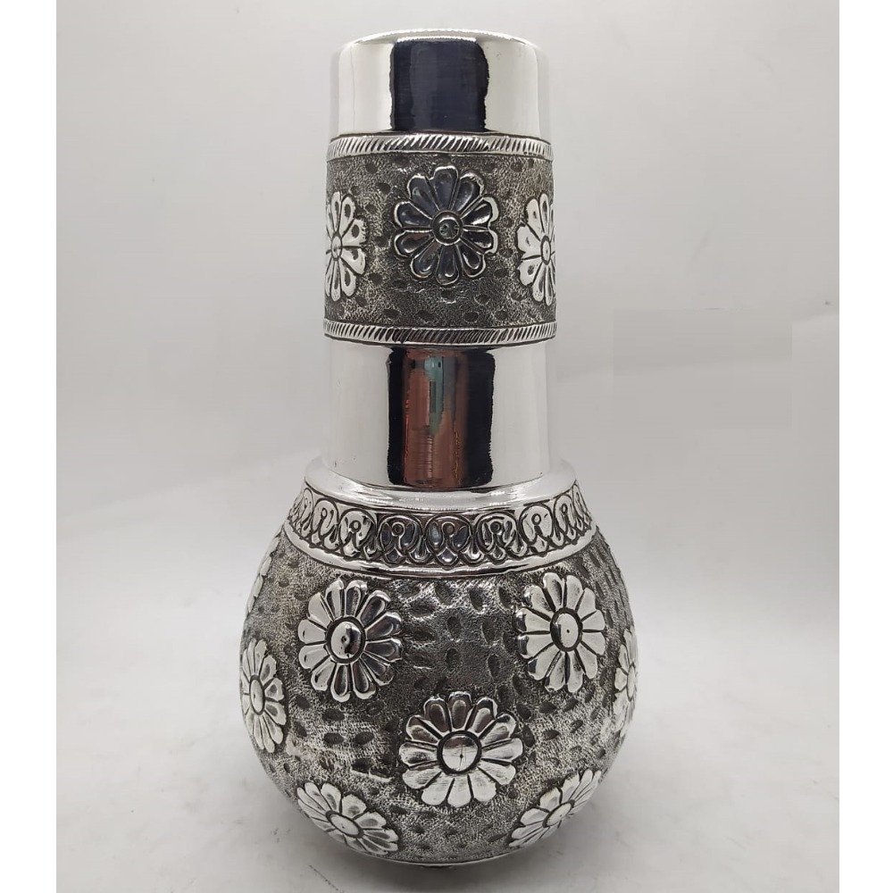 92.5% pure silver designer kunja surayi set with glass po-311-17