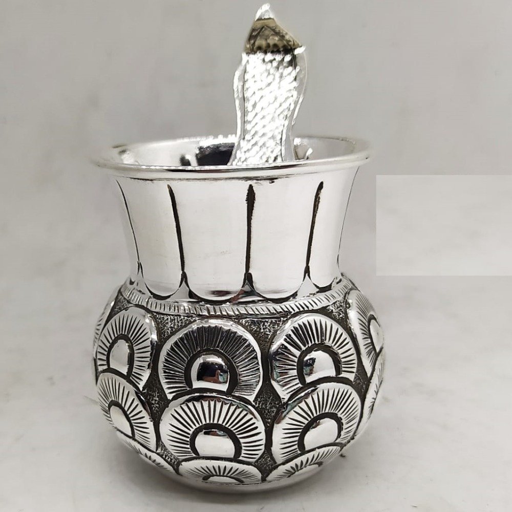 925 Pure Silver Ghee Dani with Spoon and Lid .