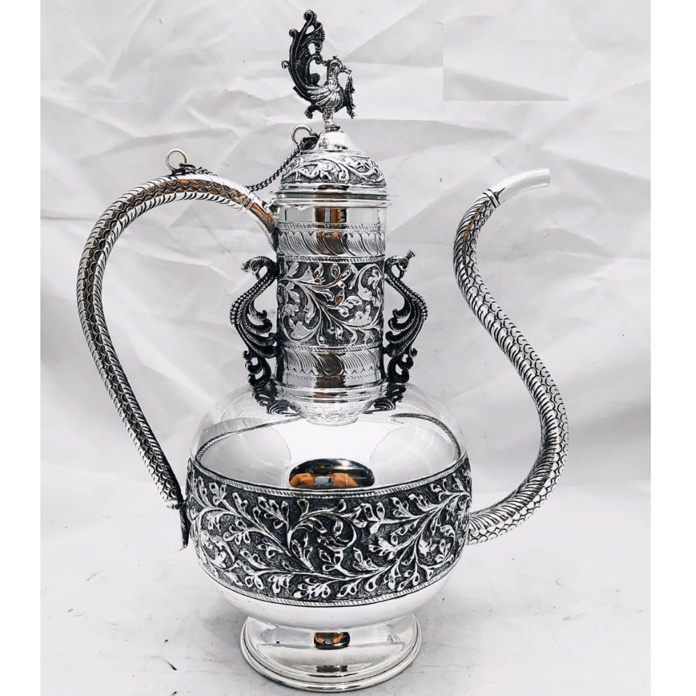 925 Pure Silver Stylish Nawabi Surahi In Fine Nakashii PO-247-22