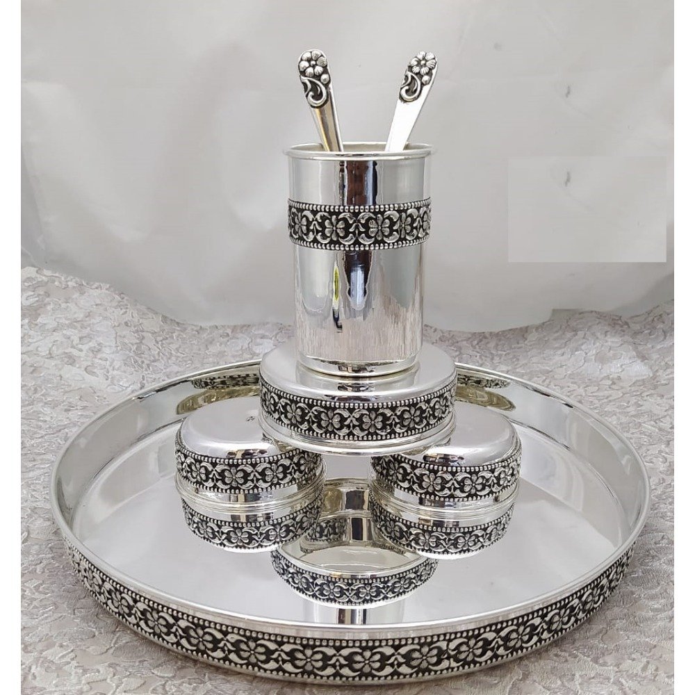 925 Pure Silver Dinner Set In Stylish Antique PO-153-14