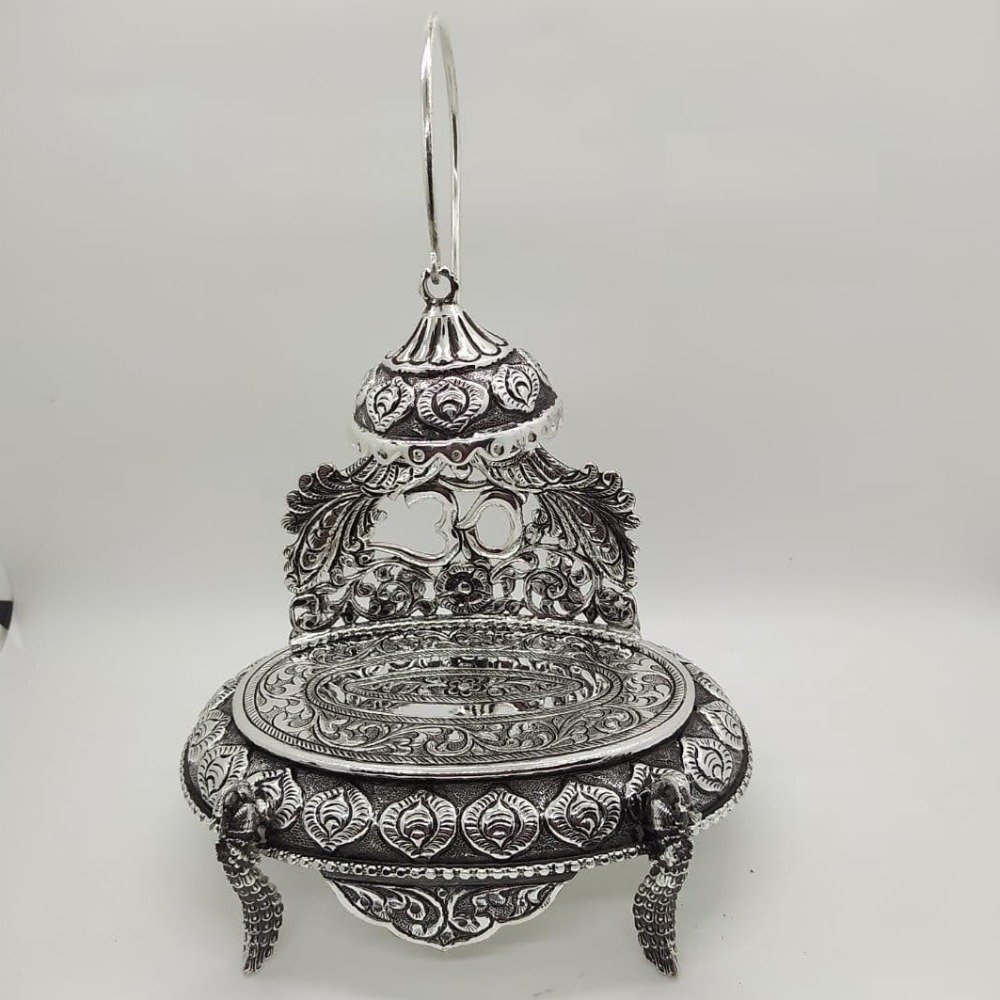 92.5 Pure Silver Antique Singhasan In Mayur Carvings PO-141-16