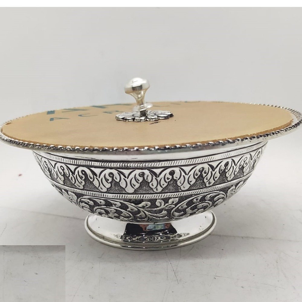 925 Pure Silver Serving Bowl with Pure Silver Cover PO-151-07.